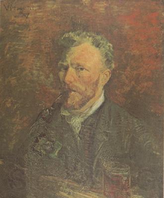 Vincent Van Gogh Self-Portrait with Pipe and Glass (nn04) Germany oil painting art